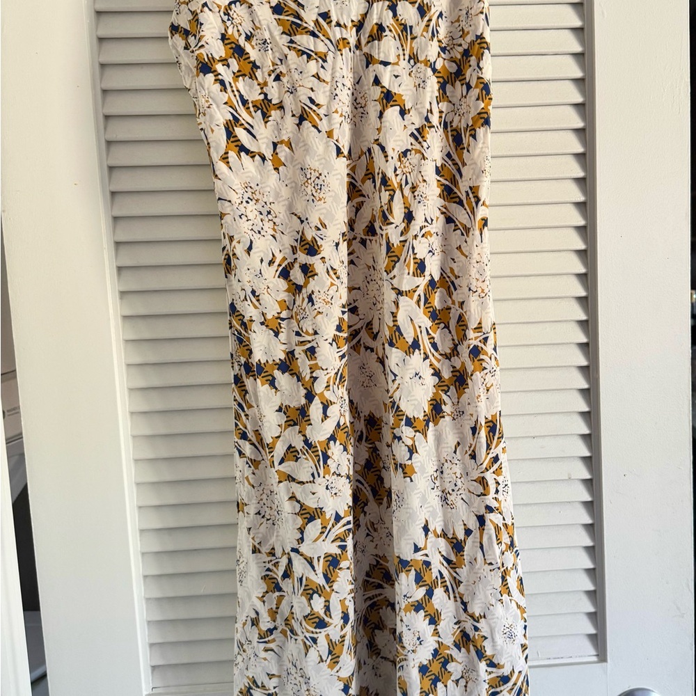 Floral Maxi Dress in White and Yellow